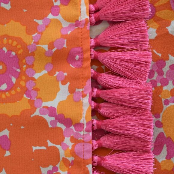 TRINA TURK Women's Peony Lined Tassel Trim Shift %100 Silk Dress Size 12 - Picture 7 of 11